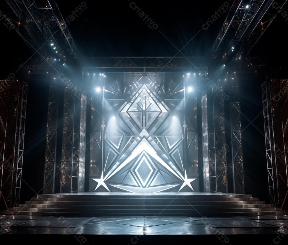 Palco iluminado para evento sofisticado
