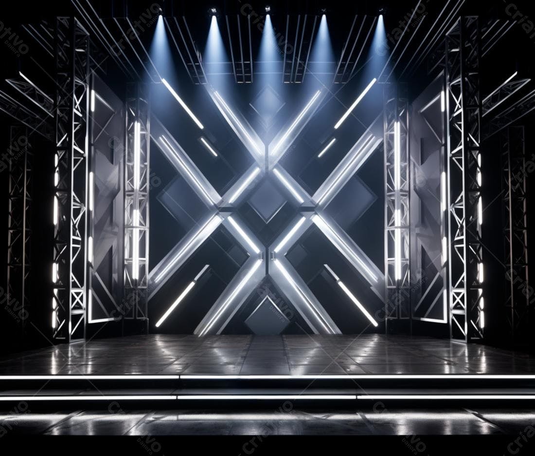 Palco futurista com iluminação de LED