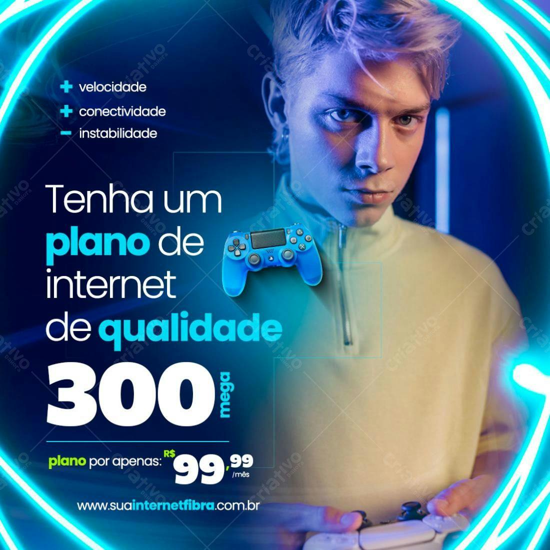Flyer Propaganda Internet 300 Mega PSD Editável