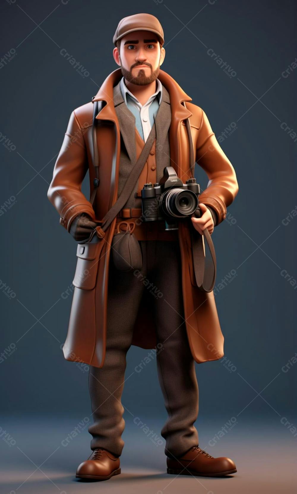 Personagem De Desenho Animado 3D De Um Fotógrafo Profissional (3)