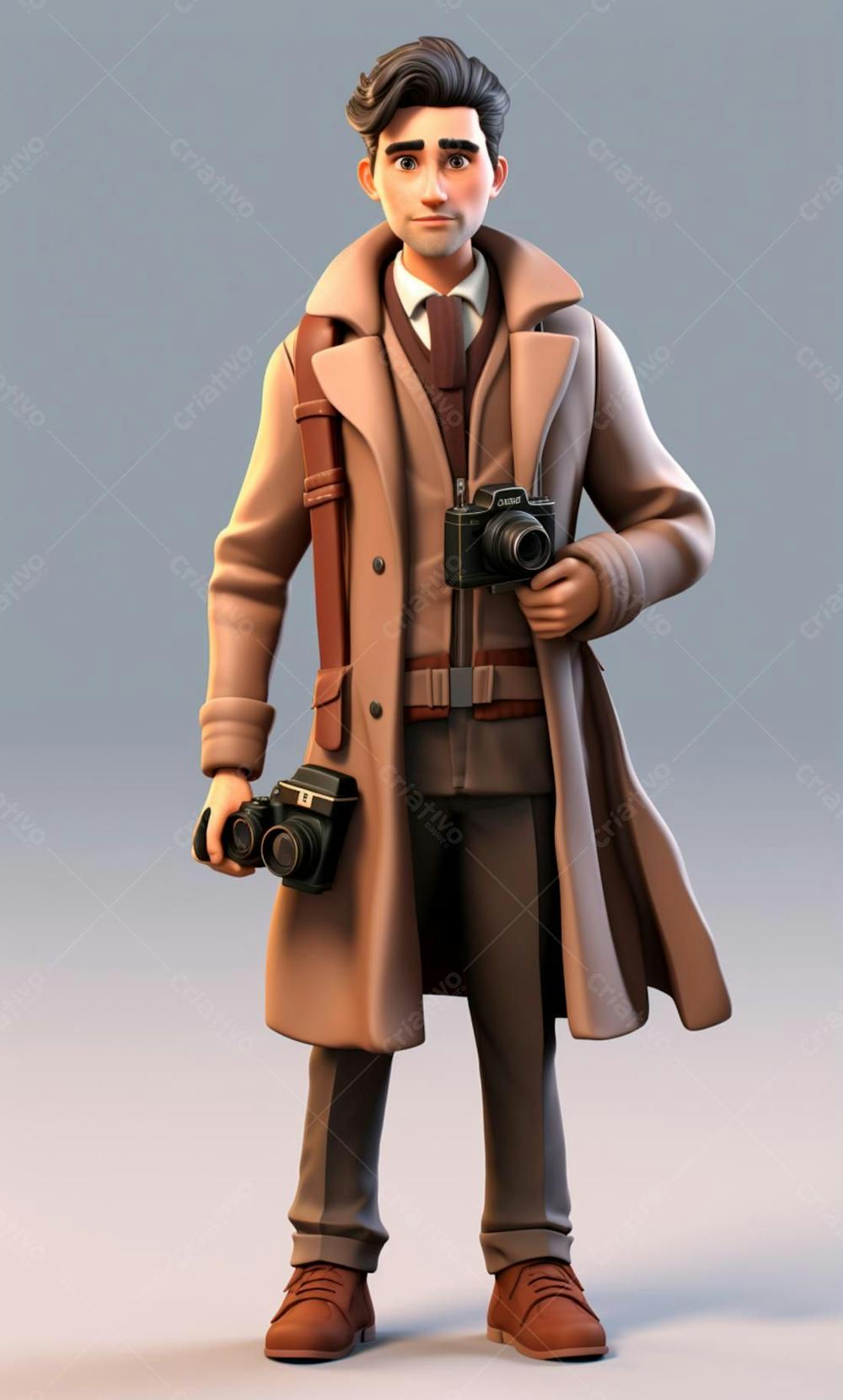 Personagem De Desenho Animado 3D De Um Fotógrafo Profissional (10)
