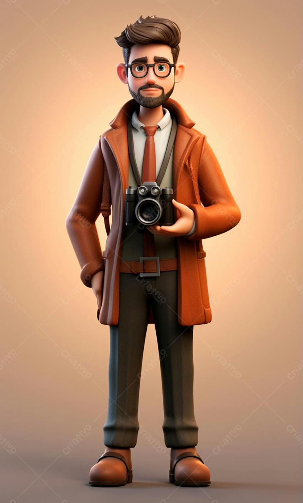 Personagem De Desenho Animado 3D De Um Fotógrafo Profissional (20)
