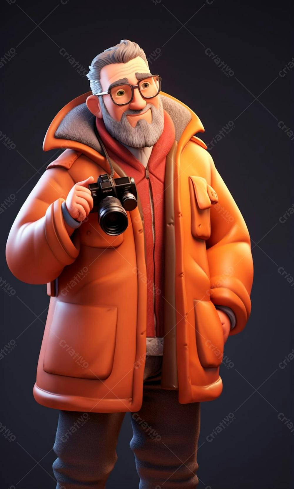 Personagem De Desenho Animado 3D De Um Fotógrafo Profissional (28)