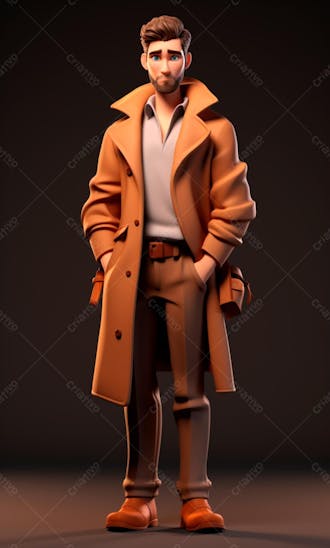 Personagem de desenho animado 3d de um fotógrafo profissional