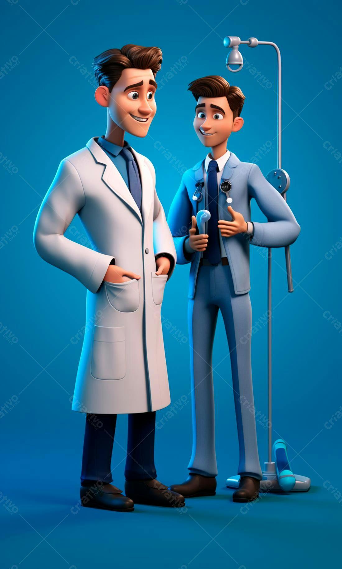 Dois médicos animados conversando