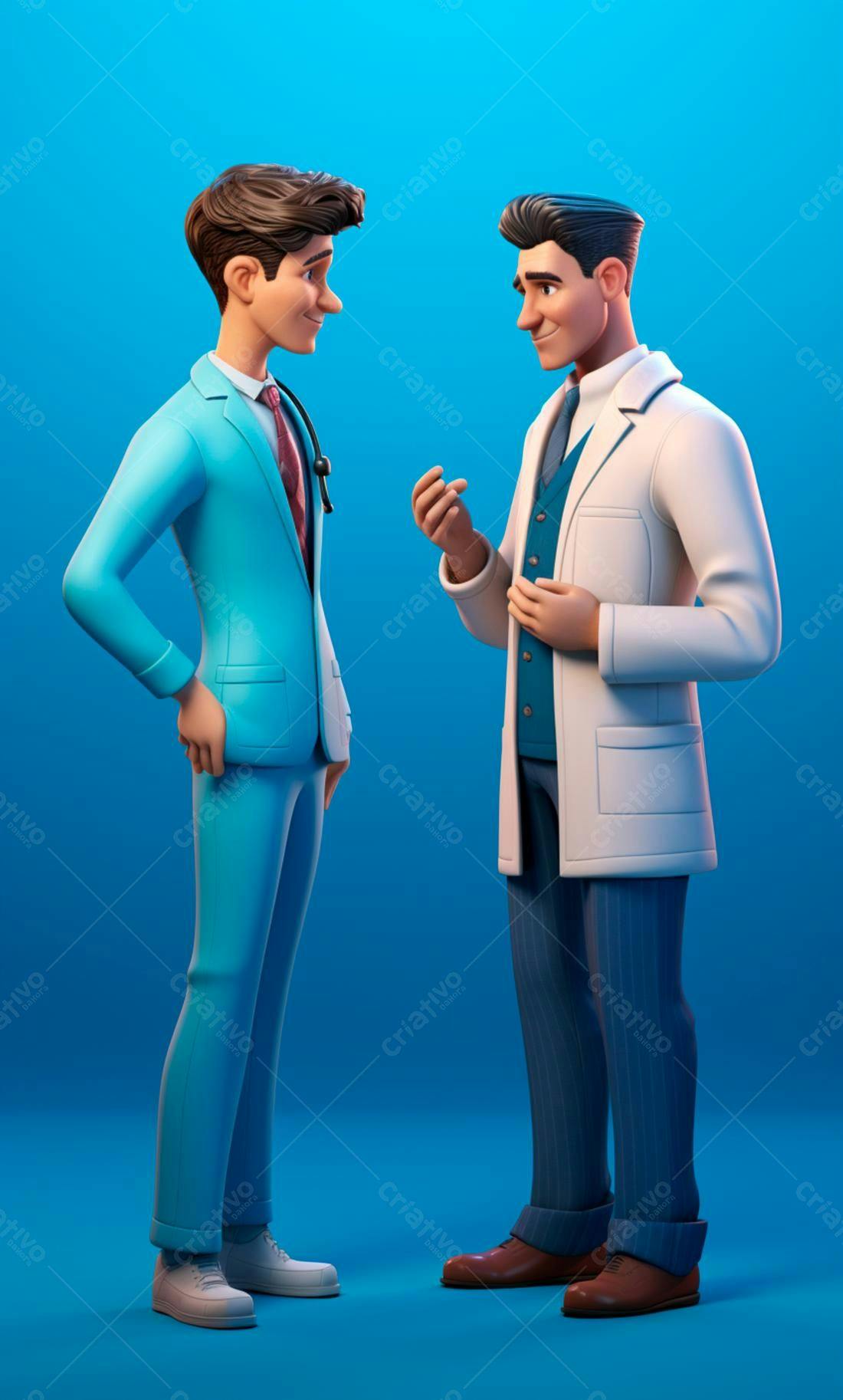 Dois homens conversando Médico e paciente
