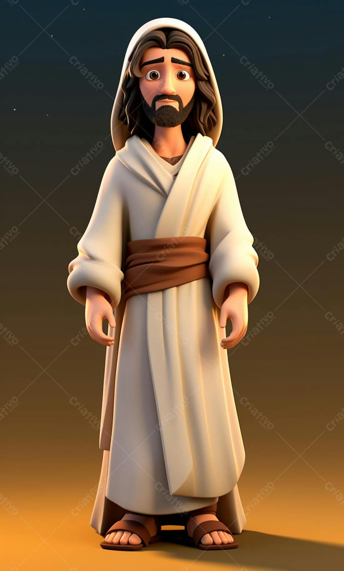 Jesus Cristo Cartoon Ilustração