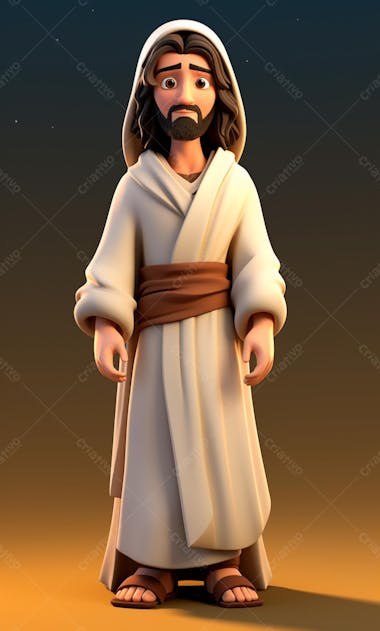 Personagem de desenho animado 3d de jesus cristo