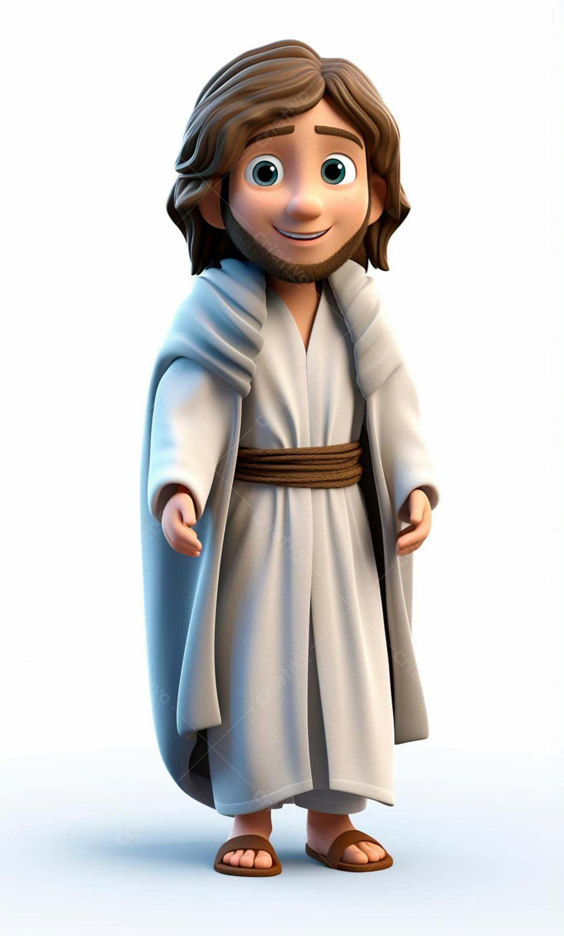 Jesus Cartoon Ilustração fundo branco