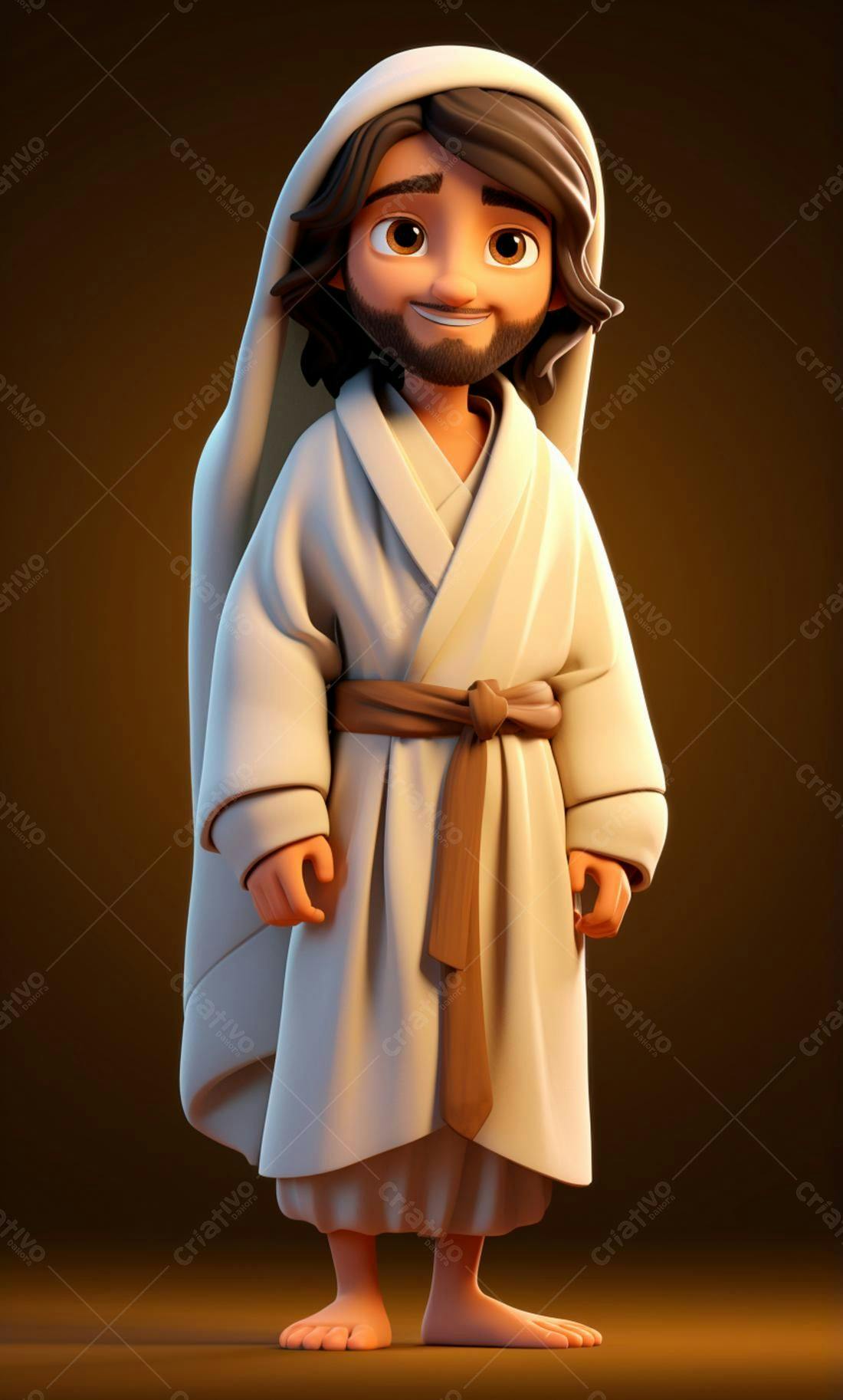 Jesus Cristo Cartoon Sorrindo