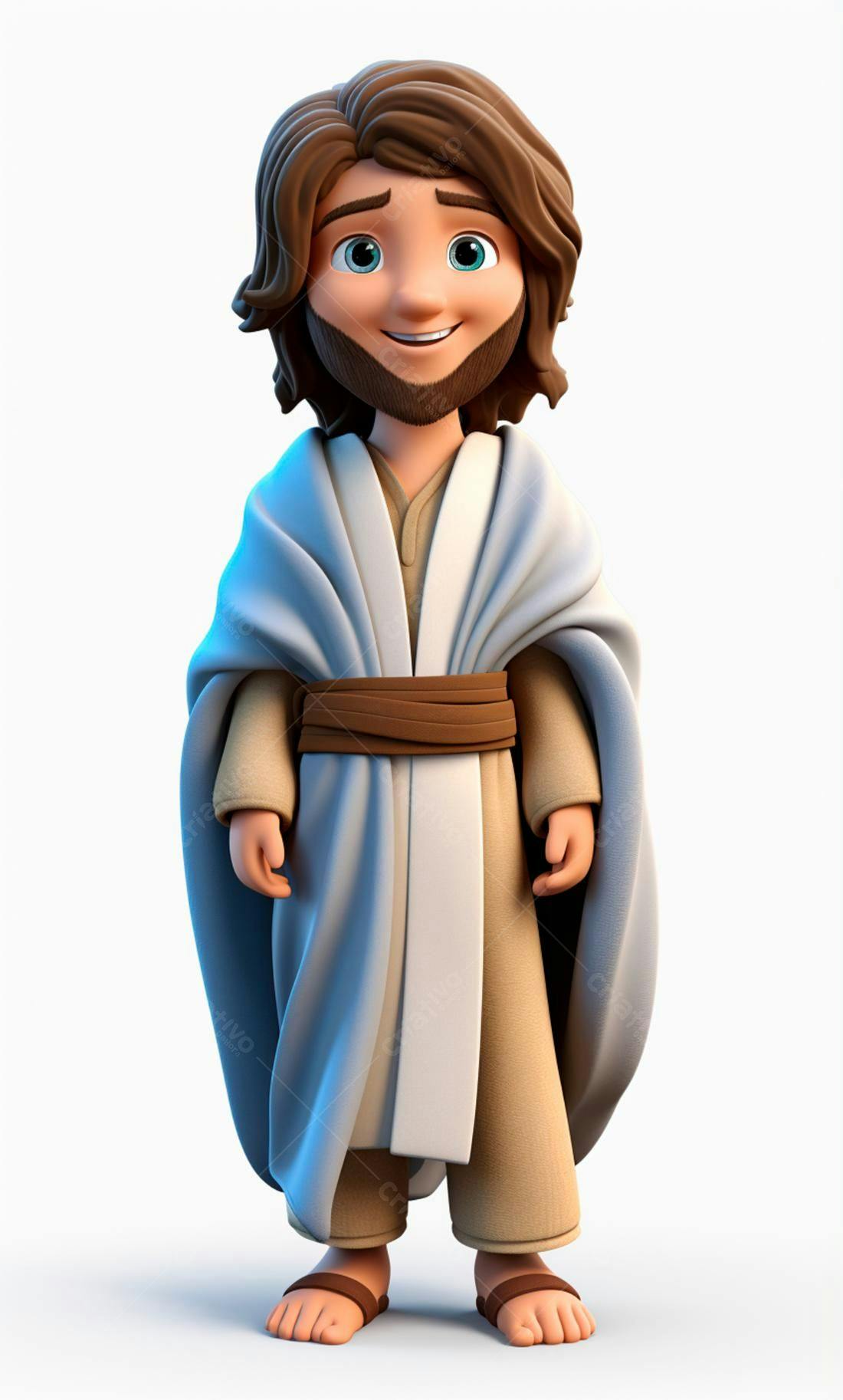 Jesus Cartoon Ilustração Sorrindo