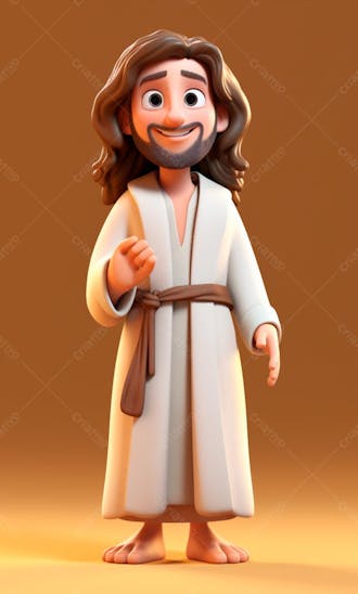 Personagem de desenho animado 3d de jesus cristo