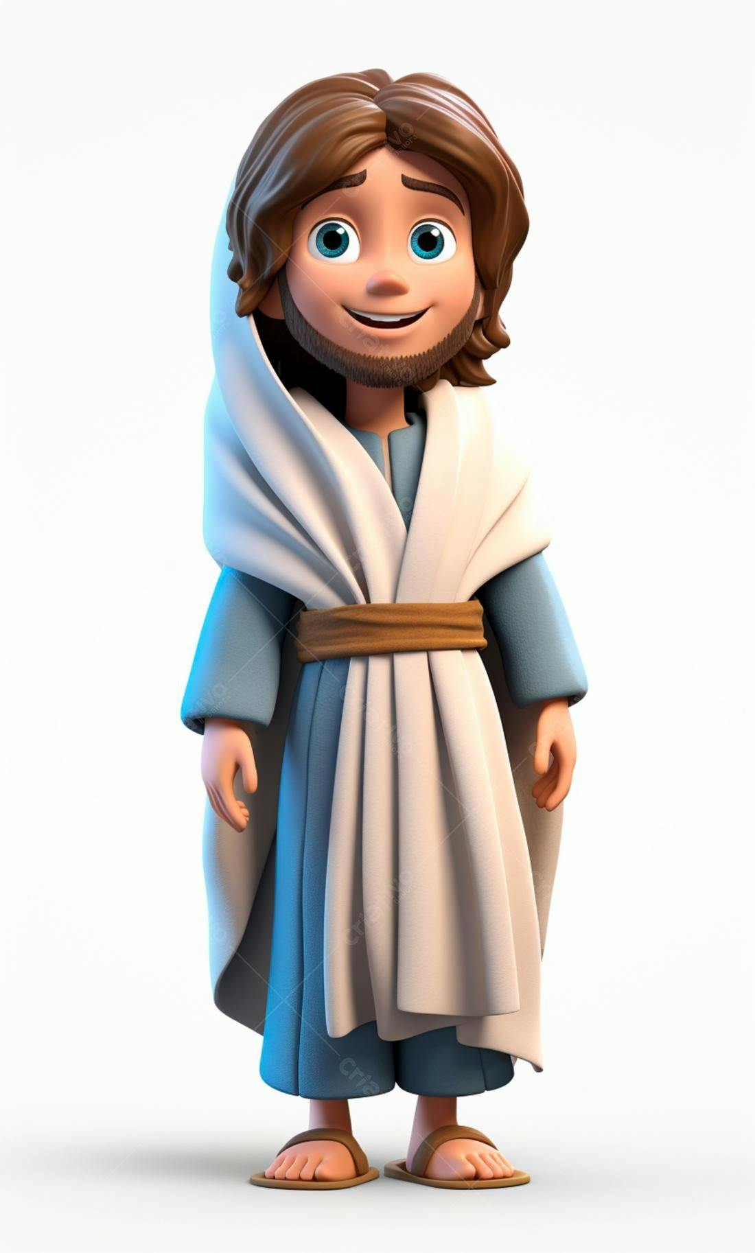 Jesus Cartoon Ilustração alegre