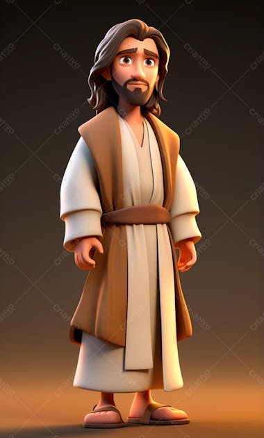 Personagem de desenho animado 3d de jesus cristo