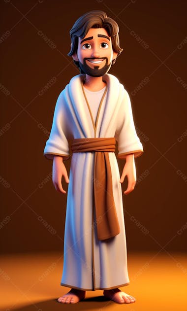 Personagem de desenho animado 3d de jesus cristo