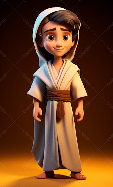 Personagem de desenho animado 3d de jesus cristo