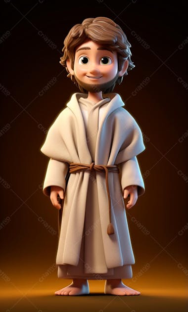 Personagem de desenho animado 3d de jesus cristo