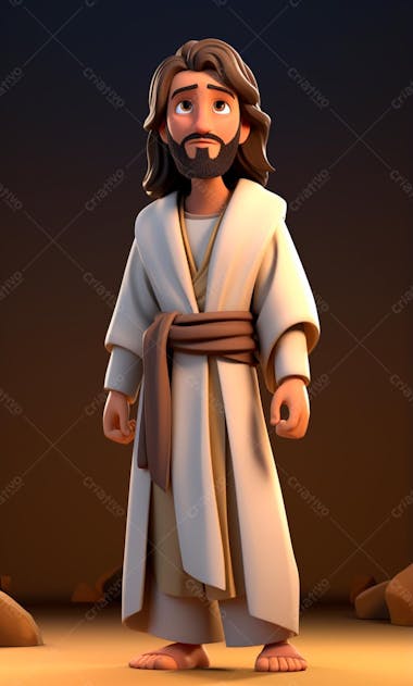 Personagem de desenho animado 3d de jesus cristo