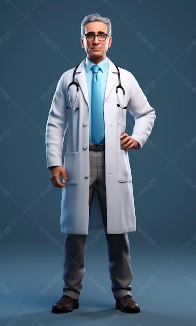 Modelo De Personagem 3D De Um Médico (2)