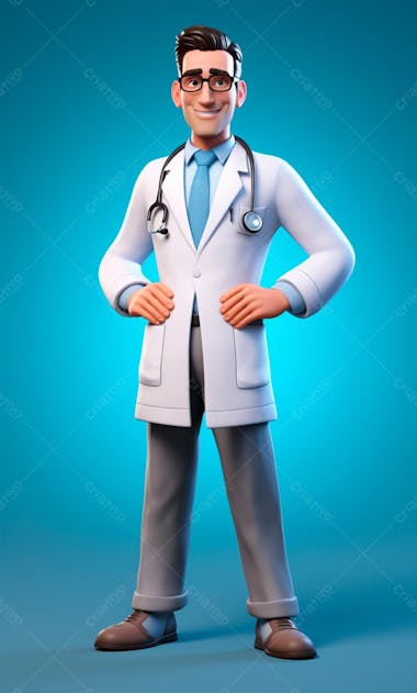 Modelo de personagem 3d de um médico