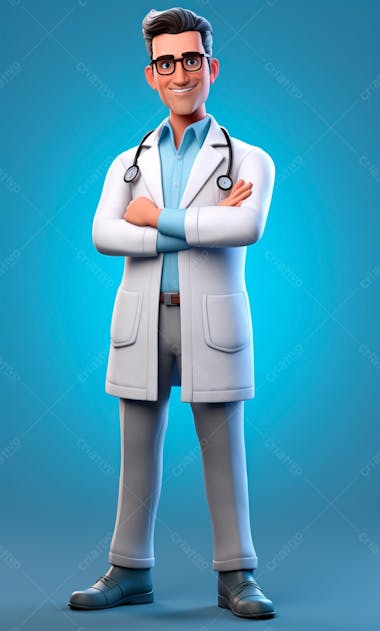 Modelo de personagem 3d de um médico