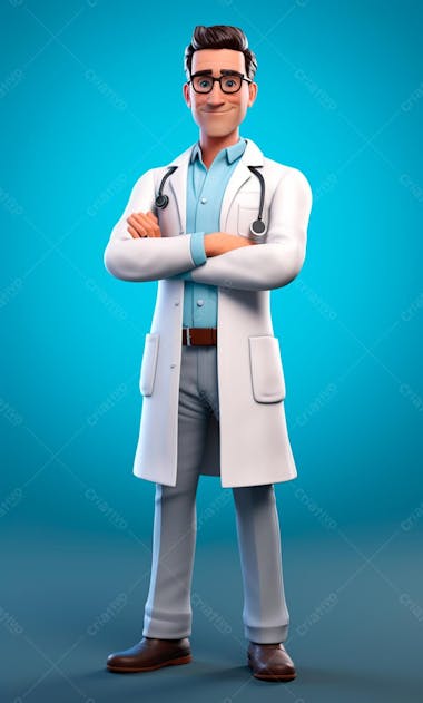 Modelo de personagem 3d de um médico