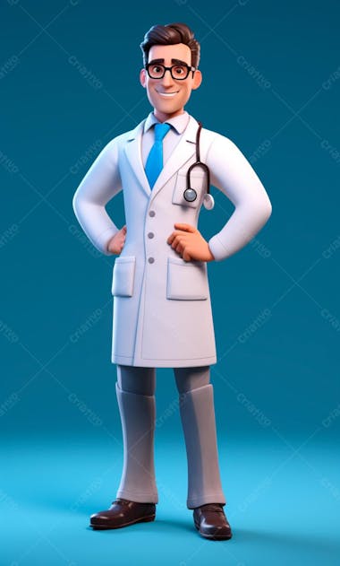 Modelo de personagem 3d de um médico