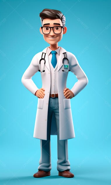 Modelo de personagem 3d de um médico