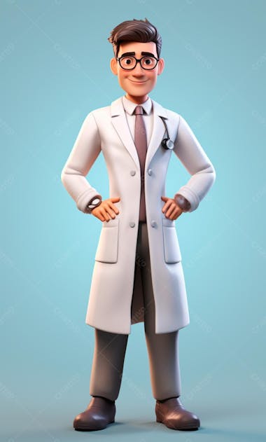 Modelo de personagem 3d de um médico