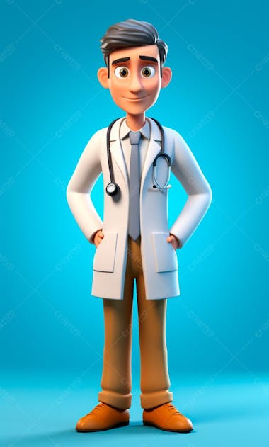 Modelo de personagem 3d de um médico