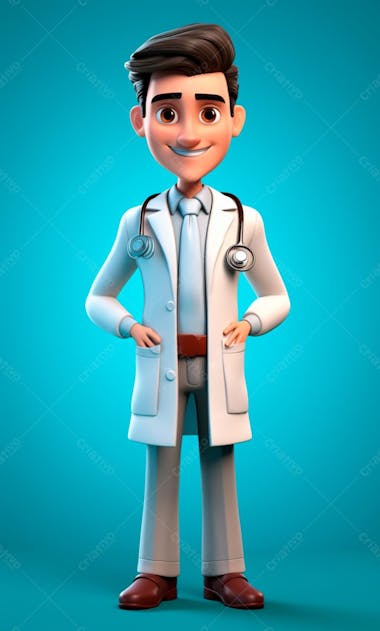 Modelo de personagem 3d de um médico