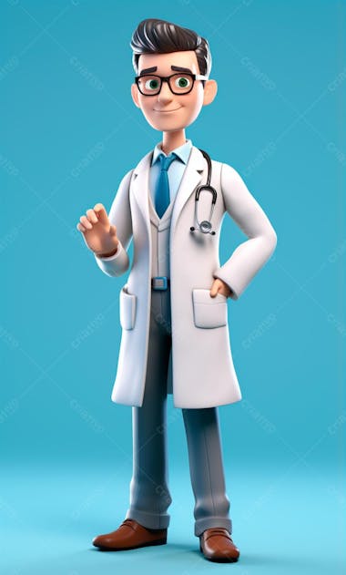 Modelo de personagem 3d de um médico