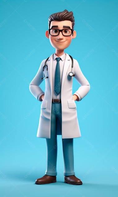 Modelo de personagem 3d de um médico