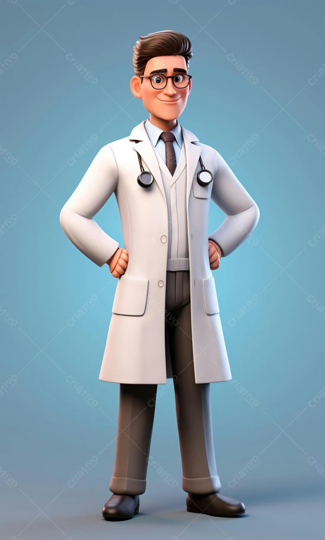 Médico desenho animado sorrindo