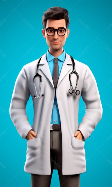 Modelo de personagem 3d de um médico