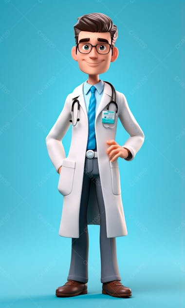 Modelo de personagem 3d de um médico