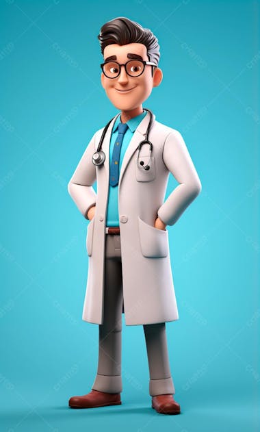 Modelo de personagem 3d de um médico