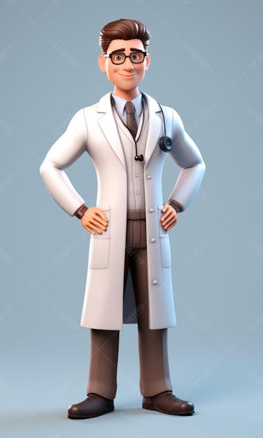 Modelo de personagem 3d de um médico