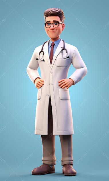 Modelo de personagem 3d de um médico