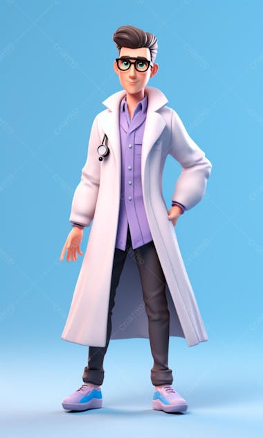 Modelo de personagem 3d de um médico