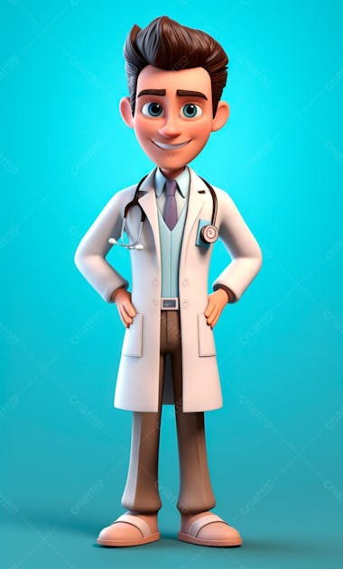 Modelo de personagem 3d de um médico