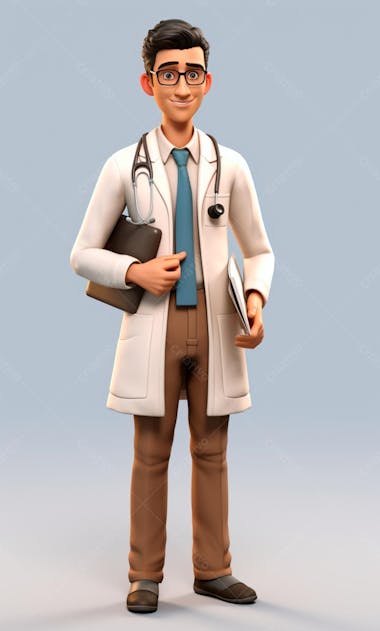 Modelo de personagem 3d de um médico