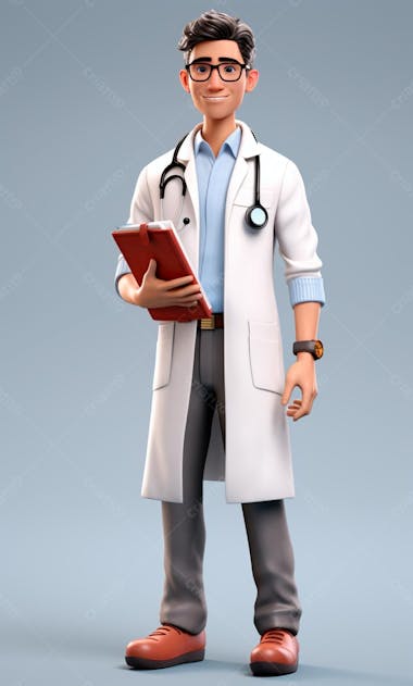 Modelo de personagem 3d de um médico