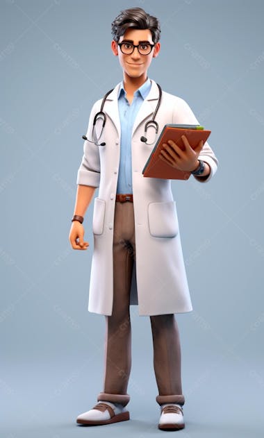 Modelo de personagem 3d de um médico