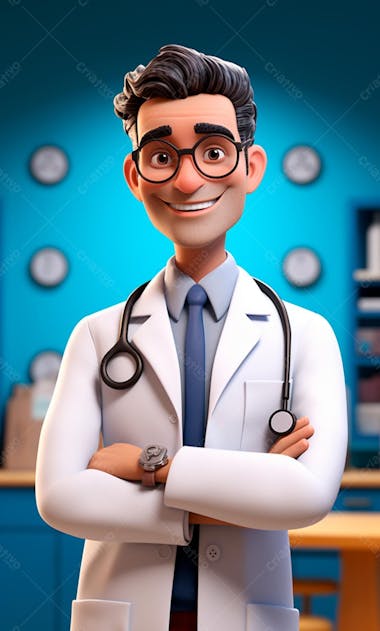 Modelo de personagem 3d de um médico