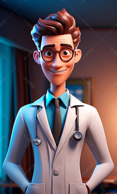 Modelo de personagem 3d de um médico