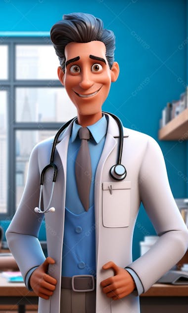 Modelo de personagem 3d de um médico