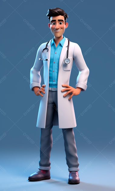 Modelo de personagem 3d de um médico