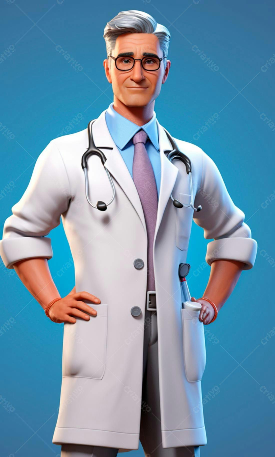 Médico sorridente em jaleco branco