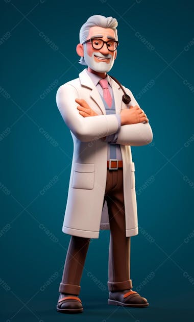 Modelo de personagem 3d de um médico